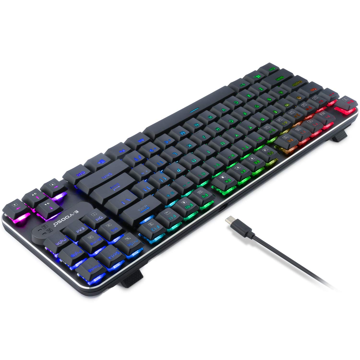 Teclado mecânico RGB para jogos Z-66 RGB Teclado mecânico para jogos com painel de metal